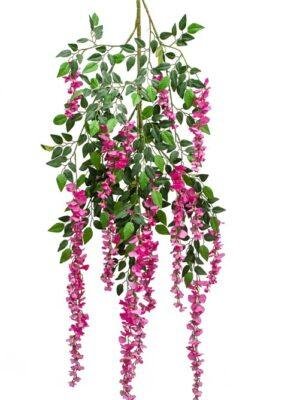 Chute de Glycine Artificielle fuchsia ignifugée M1 - Flowersmile